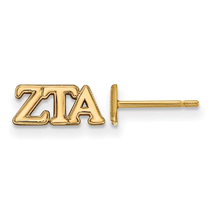 statement earrings for women -14K Plated Silver Zeta Tau Alpha XS Greek Letters Post Earrings