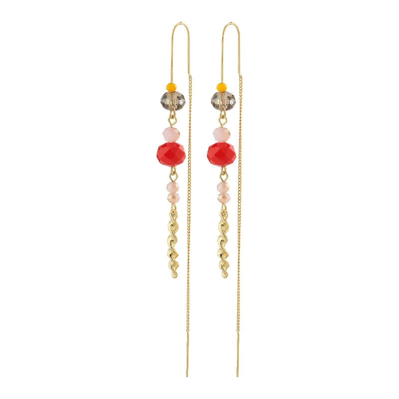 pearl drop earrings for women -KAIA chain earrings multicolored/gold-plated