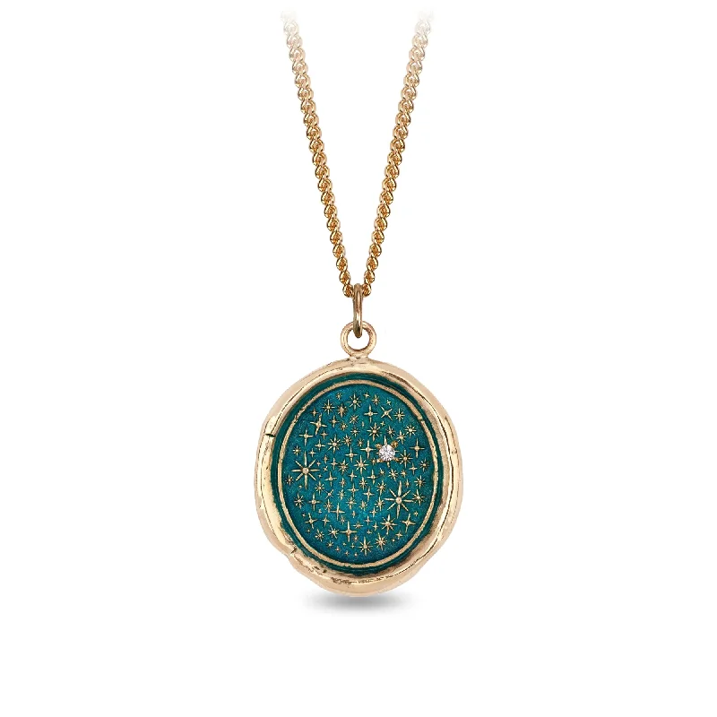 customized necklaces for women -We Are Stardust 14K Gold Diamond Set Signature Talisman - True Colors