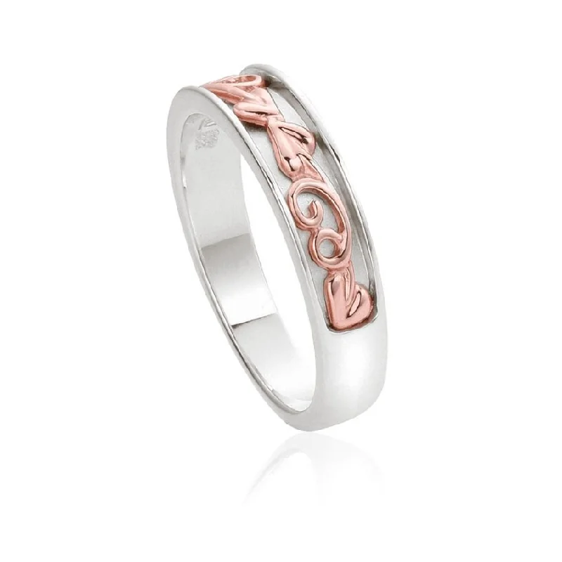 luxurious wedding rings for women -Silver and 9ct Rose Gold Evolutionary Tree of Life Ring