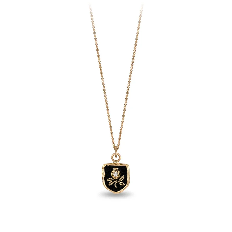 vintage necklaces for women -Full of Life 14K Gold Appreciation Diamond Set Talisman