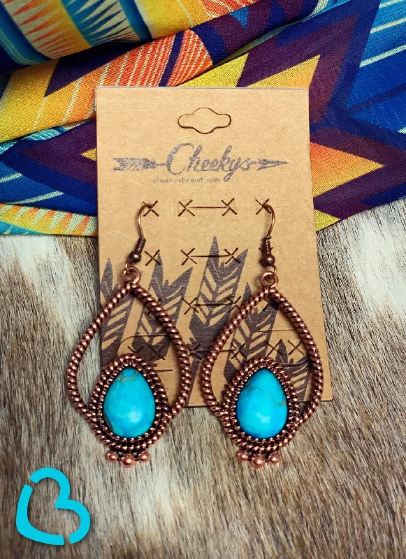 classic hoop earrings for women -The Castleford Teardrop Earrings in Turquoise and Copper