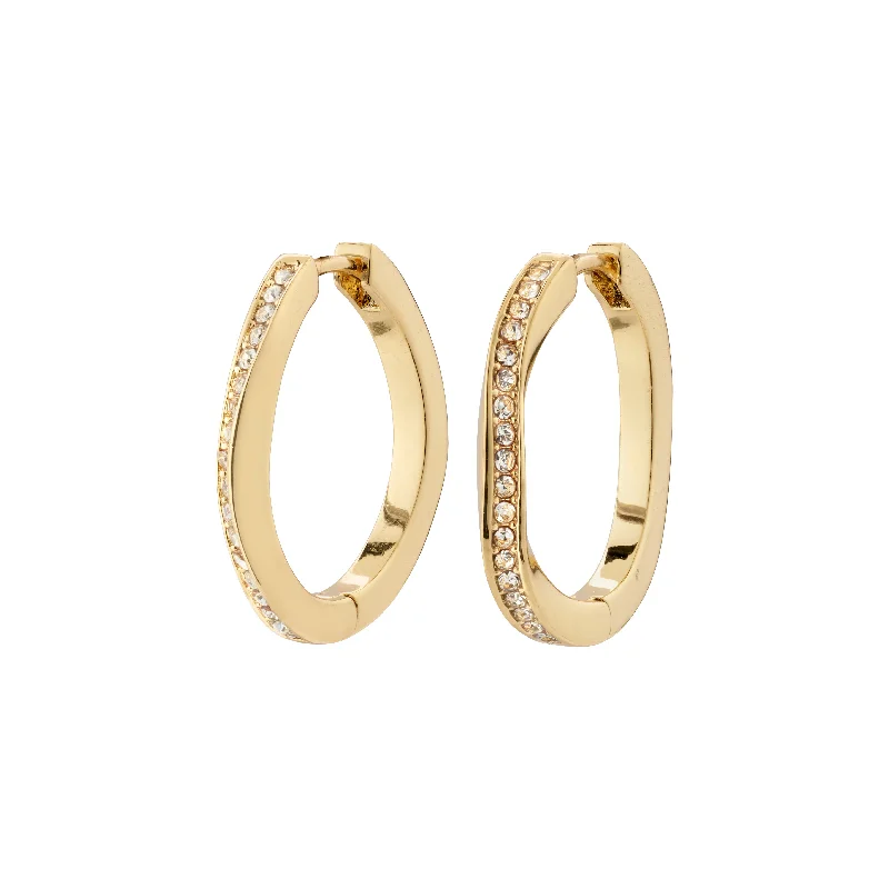 simple gold stud earrings -TRUE hoop earrings gold-plated