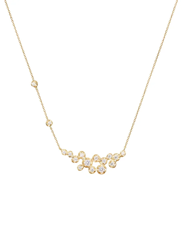 birthstone necklaces for gifts -Cluster Nr 03 18K Gold, Whitegold or Rosegold Necklace w. Diamonds