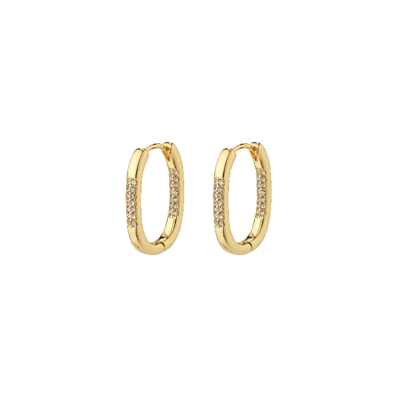 sparkling earrings for women -STAR hoops, gold-plated