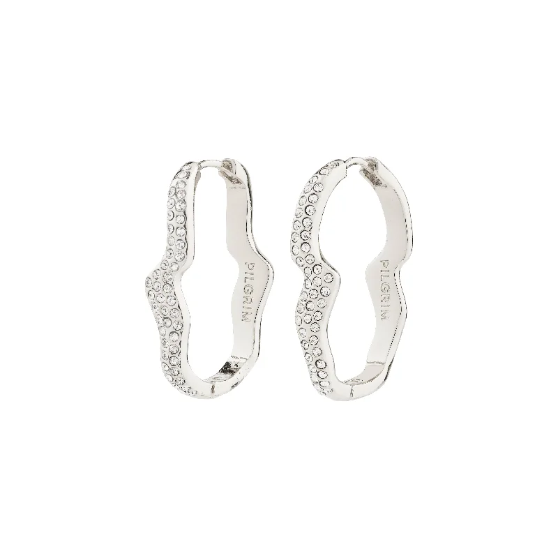 sterling silver earrings for women -CONNECT crystal earrings silver-plated