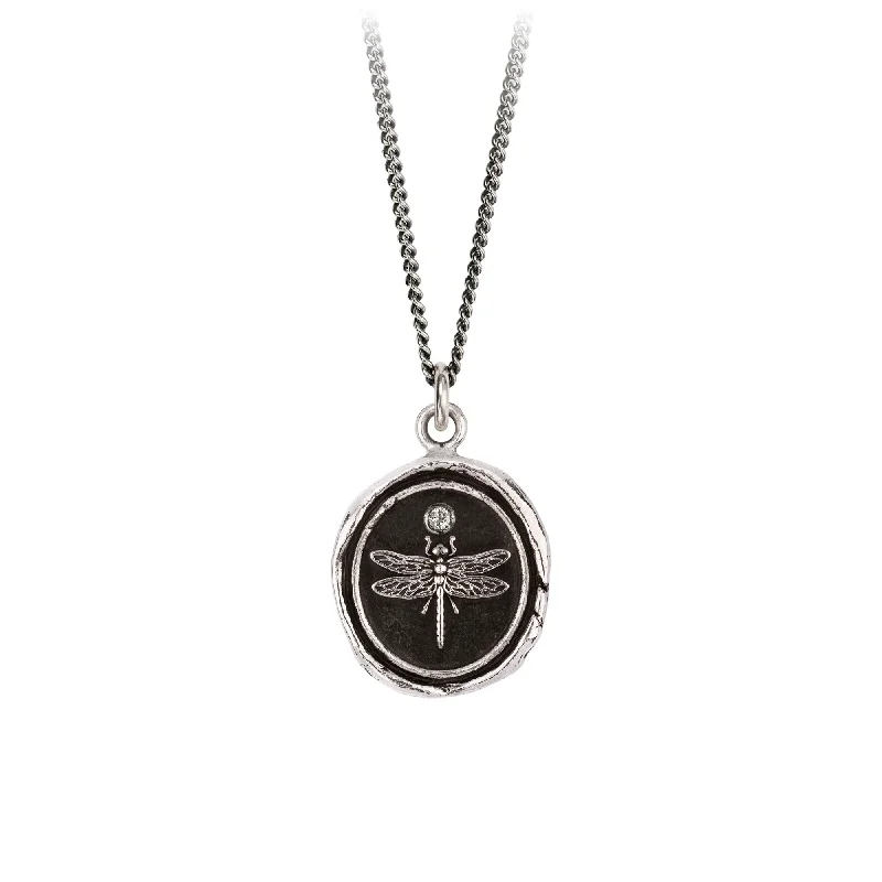 delicate necklaces for women -Dragonfly Diamond Set Talisman