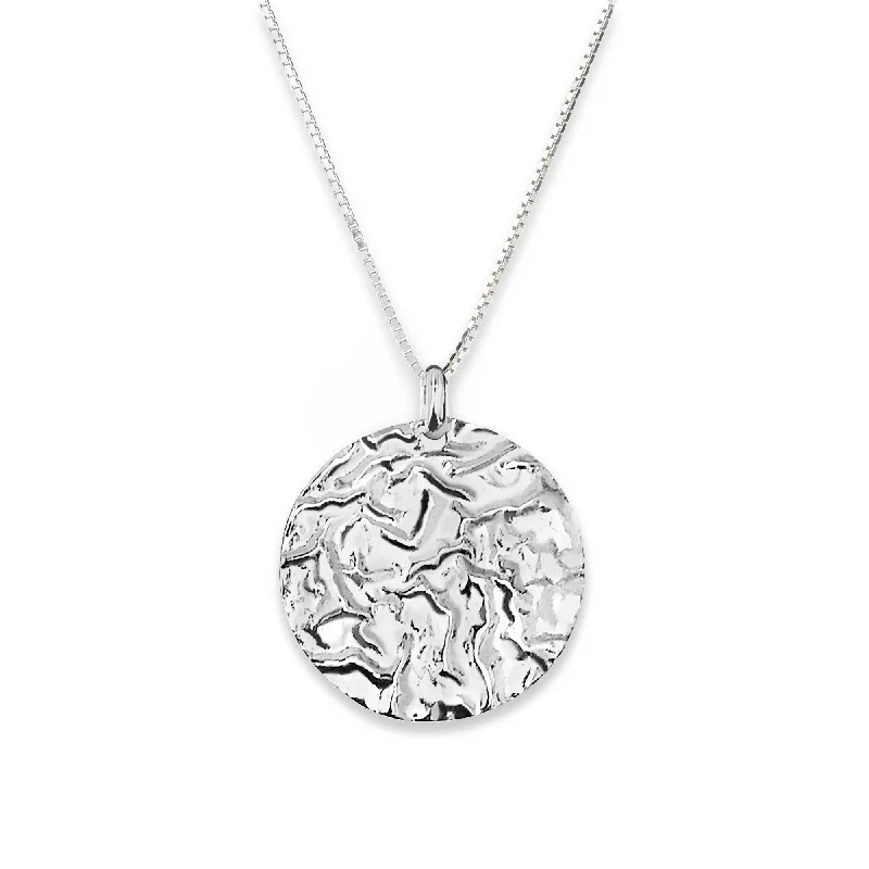 bold necklaces for women -Lucky Coin Silver Necklace