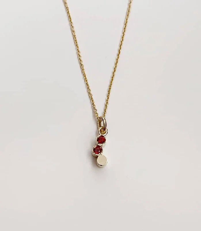 gold chain necklaces for women -Coralie Grzes | Sofia Amulet of January 18K Gold Necklace w. Garnets