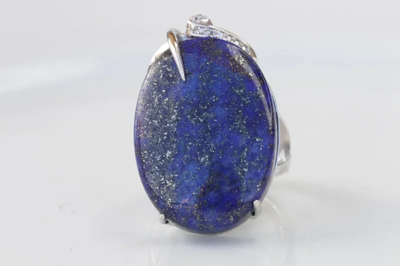 antique-style rings for women -Lapis Silver ring