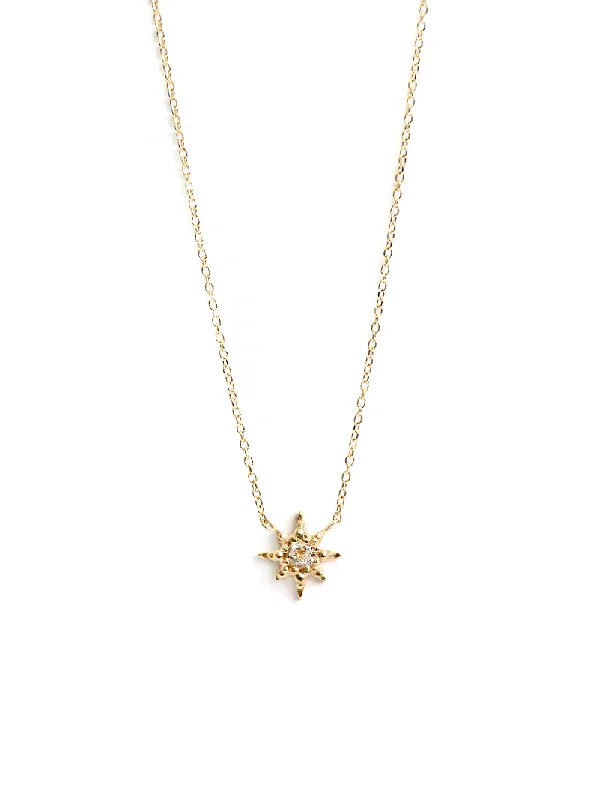 delicate gold necklaces for women -Aztec Micro Starburst Necklace