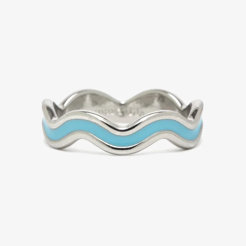 pear-shaped rings for women -Surfrider Enamel Wiggle Ring