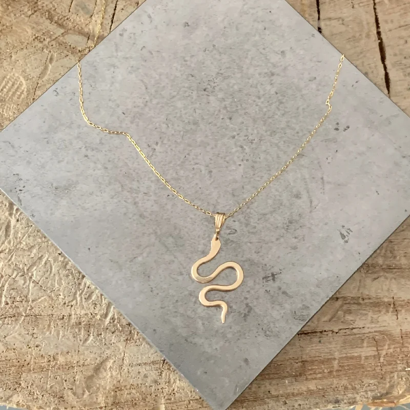 chunky gold necklaces for women -Delicate Serpent necklace