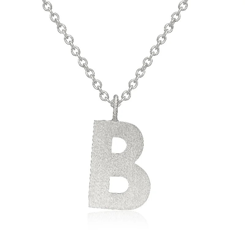 bridal necklaces for women -Letter B Silver Necklace