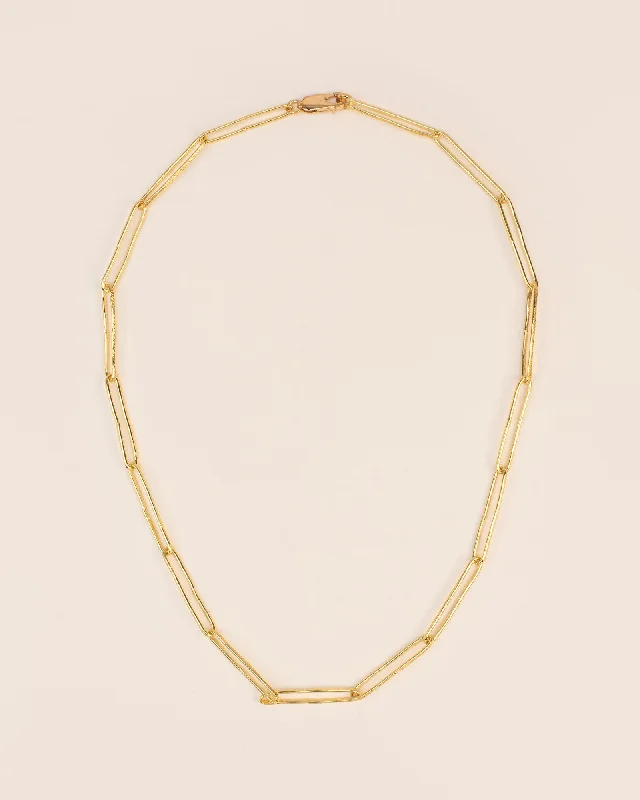 infinity pendant necklaces -Hammered link chain 18K Gold Necklace