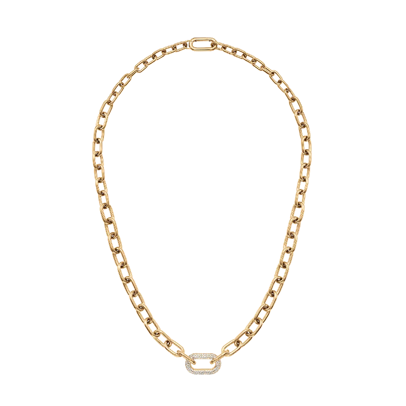 delicate gold necklaces for women -Crystal Link Necklace Gold