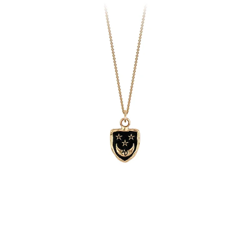 long gold necklaces for women -Reflective 14K Gold Appreciation Talisman