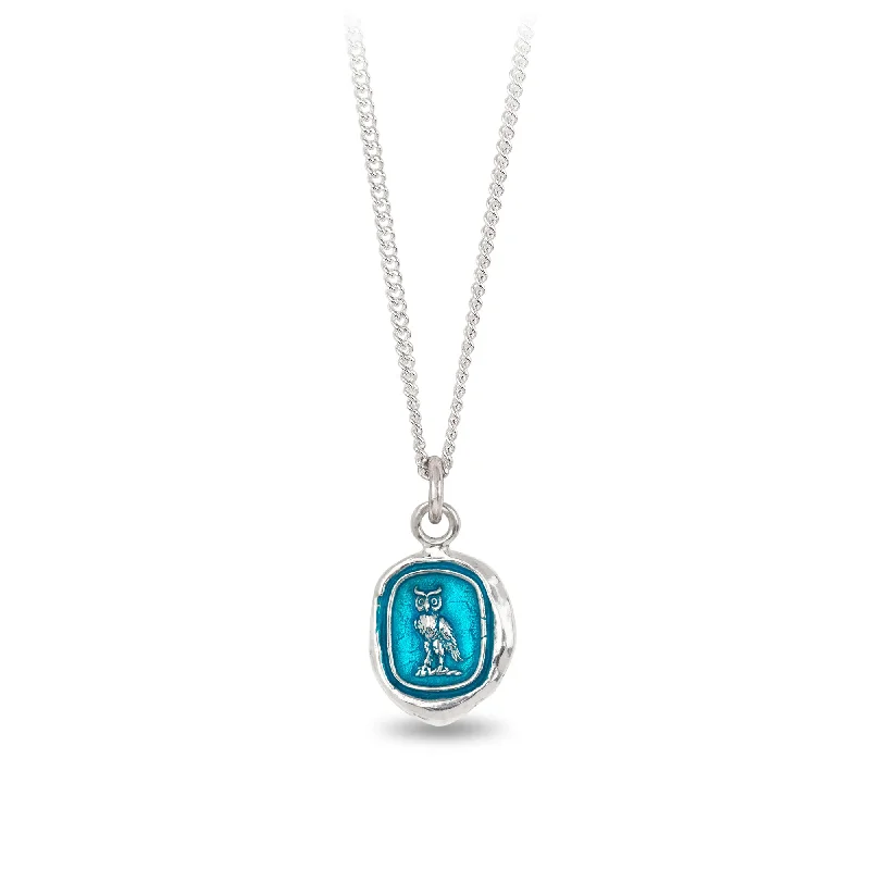 luxury gemstone necklaces for women -Watch Over Me Talisman - Capri Blue