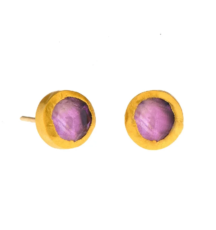 glamorous earrings for women -Nava Zahavi Amethyst stud Earrings