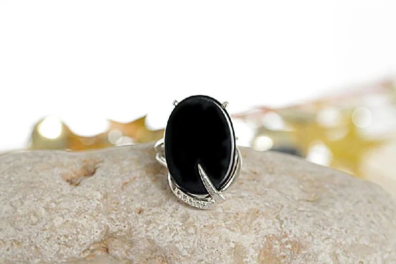 promise rings for couples -Black Ring