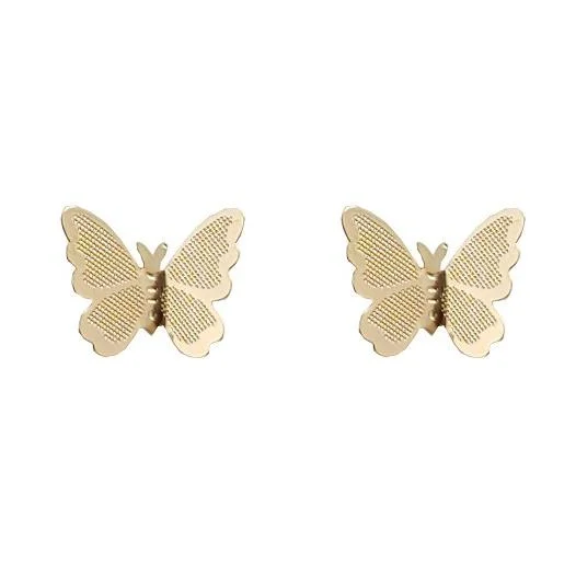 gemstone earrings for women -Small Butterflies Filigree Invisible Clip On Earrings