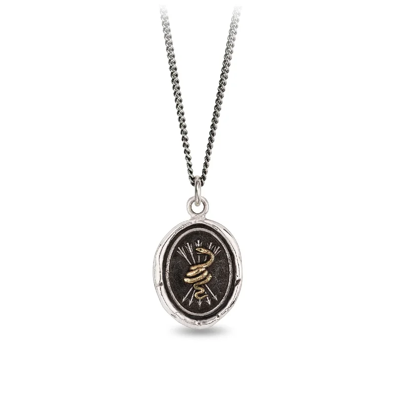 bold necklaces for women -Snake & Arrows 14K Gold On Silver Talisman