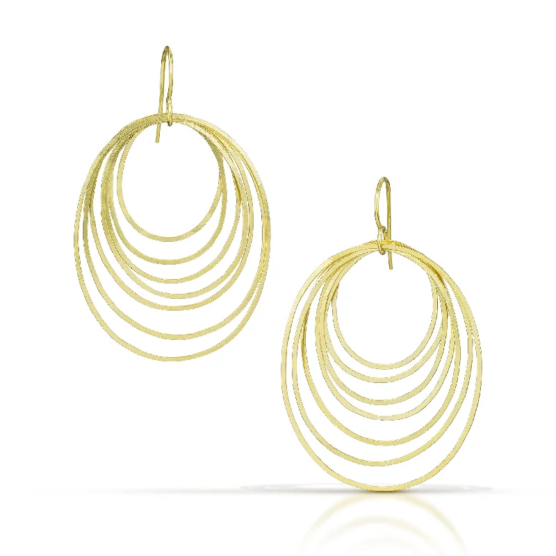 boho stud earrings for women -Ripple Earrings - 18k gold