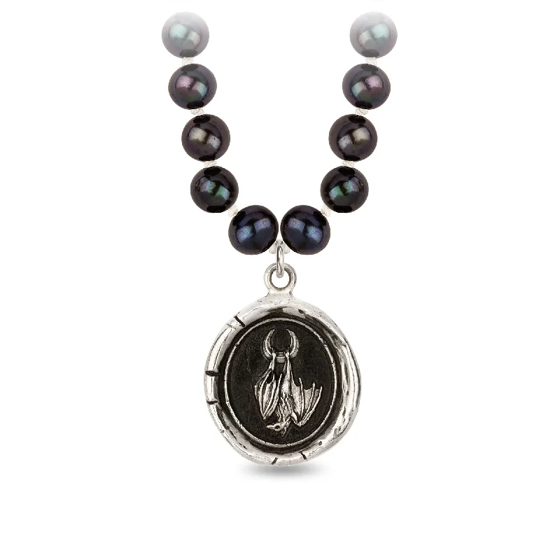 diamond-encrusted necklaces for women -Embrace Your Dark Side Freshwater Pearl Necklace