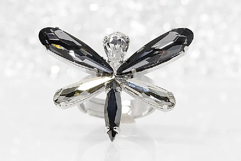 wedding sets for brides -Silver Dragonfly Ring