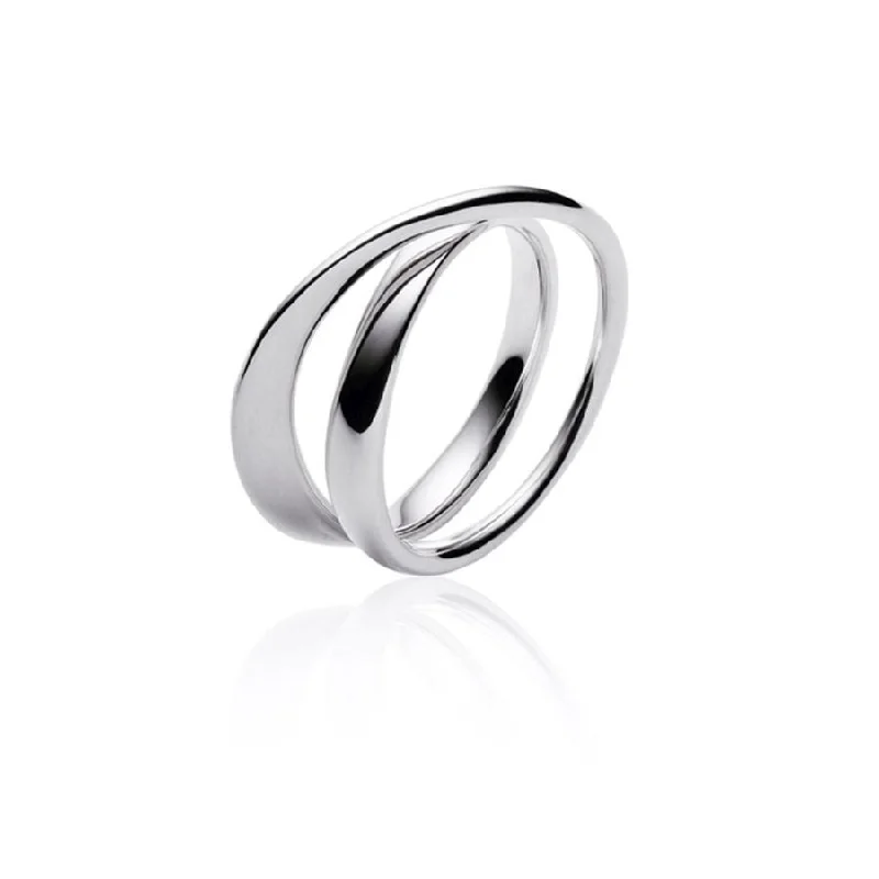 minimal engagement rings for women -Silver Moebius Ring