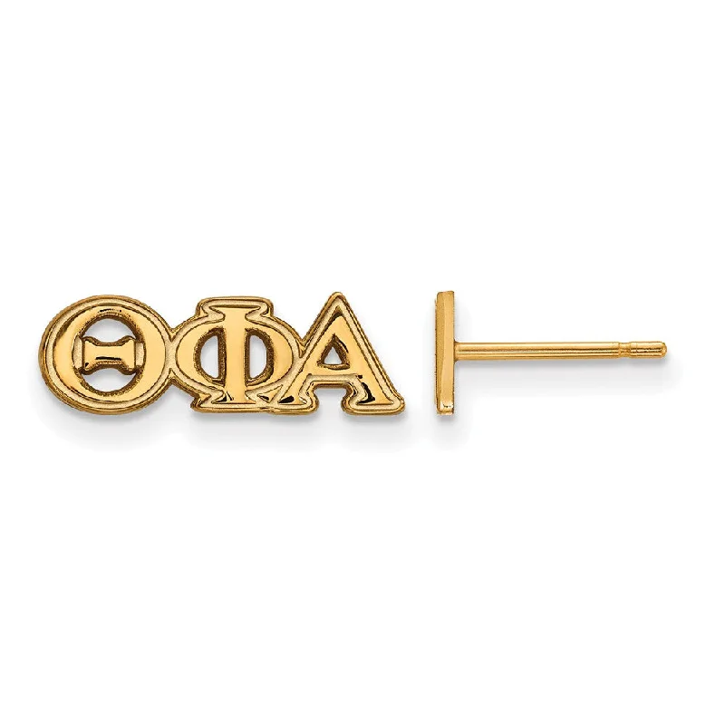 gold drop earrings for women -14K Plated Silver Theta Phi Alpha XS Greek Letters Post Earrings