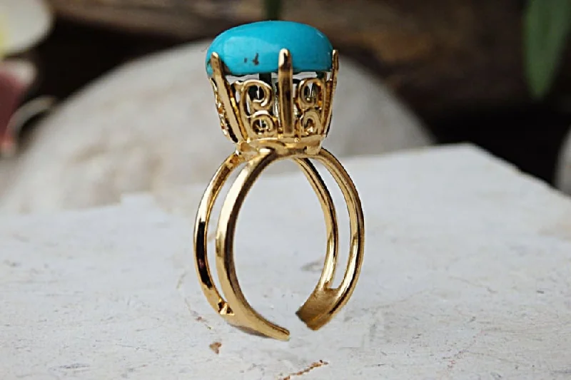 cushion-cut rings for women -Turquoise ring