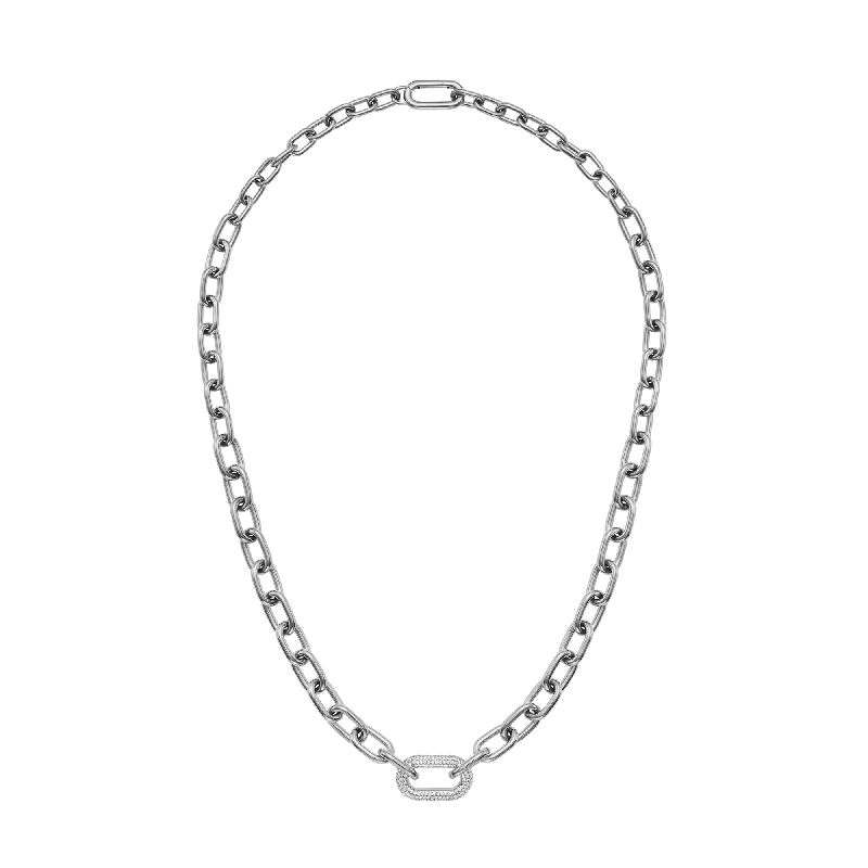 wedding necklaces for women -Crystal Link Necklace Silver