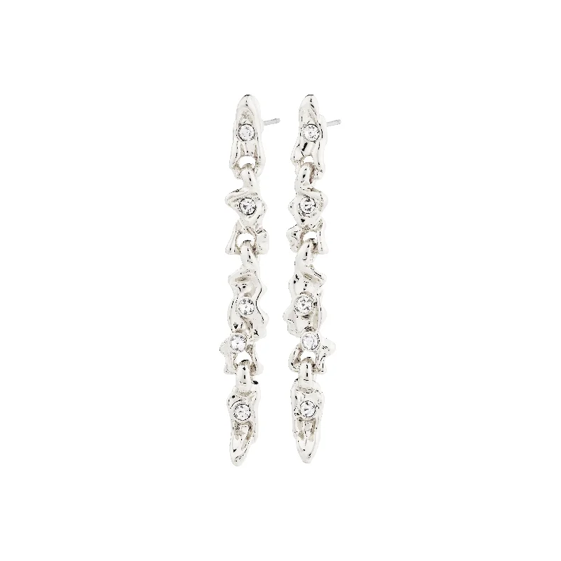 trendy hoop earrings for women -SUNSET crystal earrings silver-plated