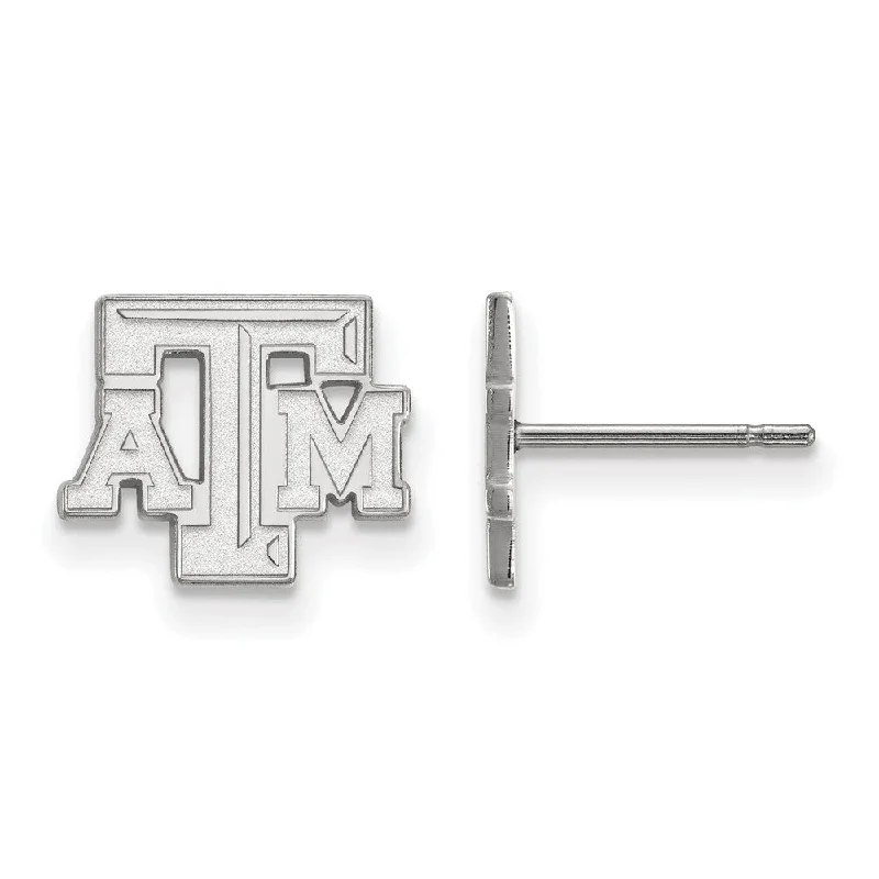 gemstone stud earrings for women -10k White Gold Texas A&M University XS (Tiny) 'ATM' Post Earrings