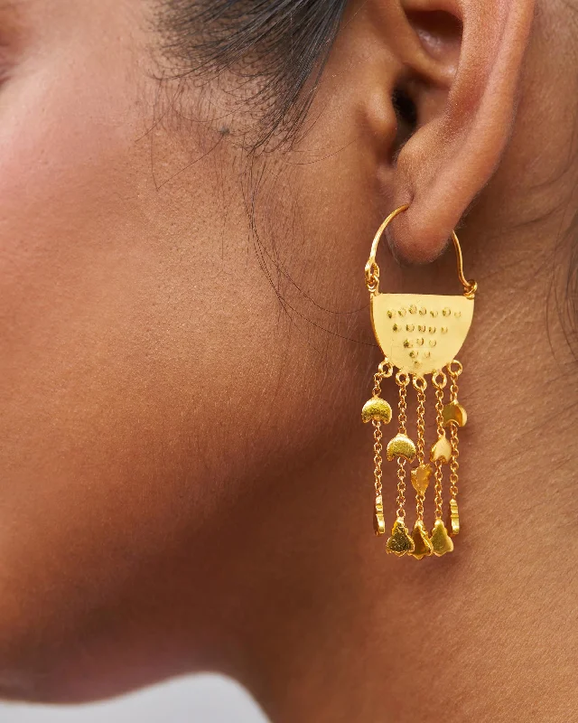 crystal earrings for women -Jhil mil Earrings - Gold