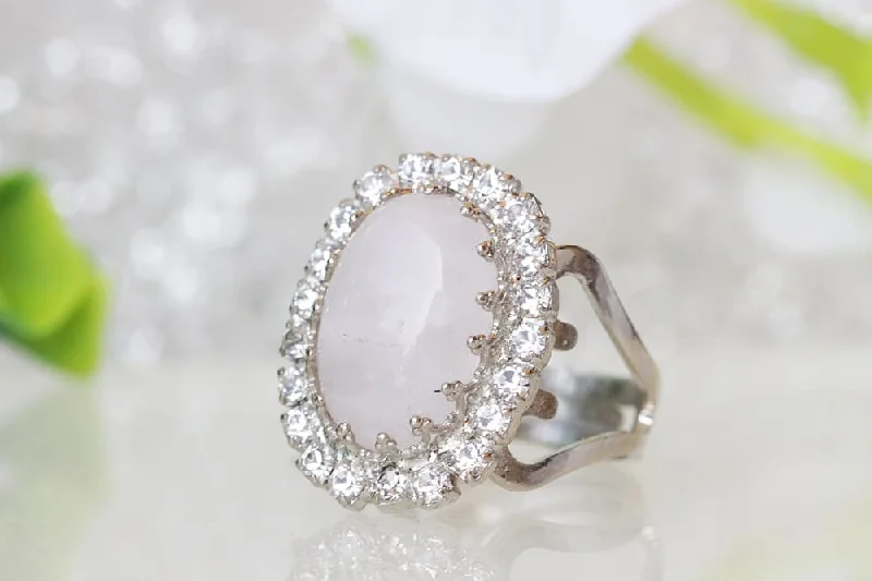 promise rings for women -ROSE QUARTZ RING