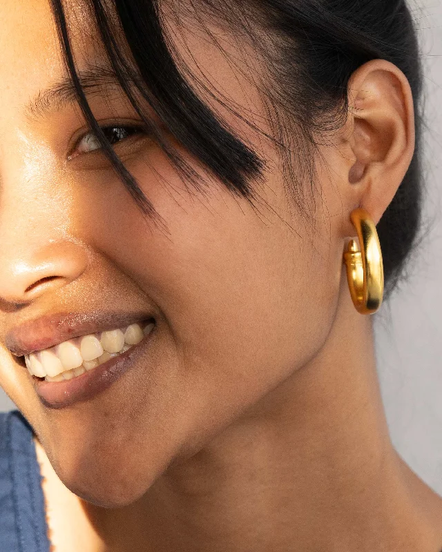 statement earrings for weddings -Rahi Hoop - Gold