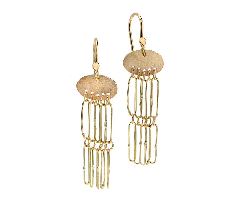 designer earrings for women -Nava Zahavi 14K Yellow Gold Links Earrings