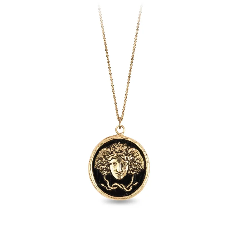 custom necklaces for women -Medusa 14K Gold Talisman