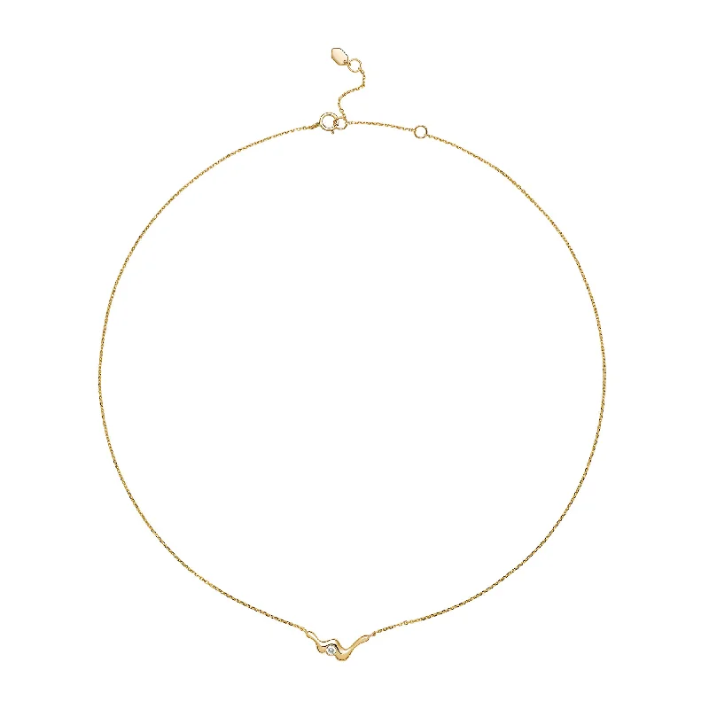 statement necklaces for women -Baxter 14K Gold Necklace w. Lab-grown Diamond