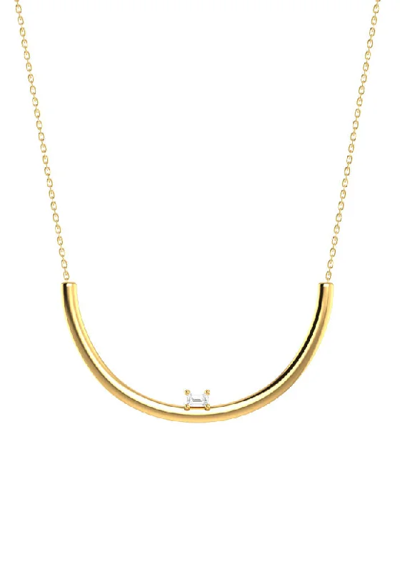 fashion-forward necklaces for women -Moon Emerald 18K Gold Necklace w. Lab-Grown Diamond