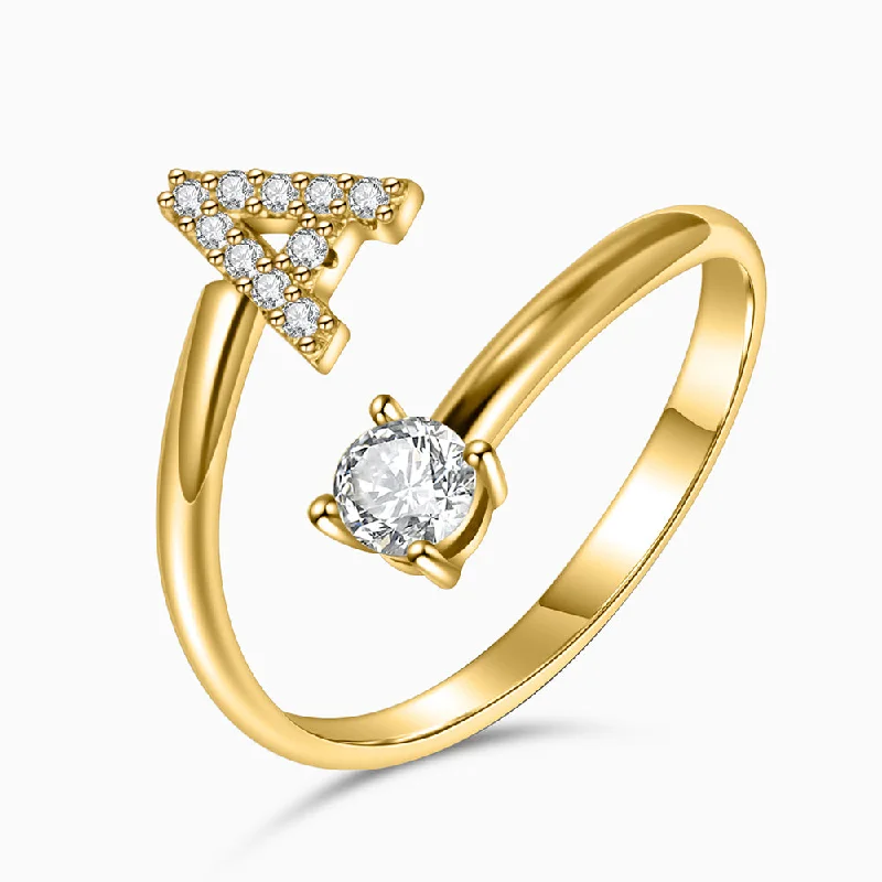 elegant engagement rings -Sparkling Initial Ring