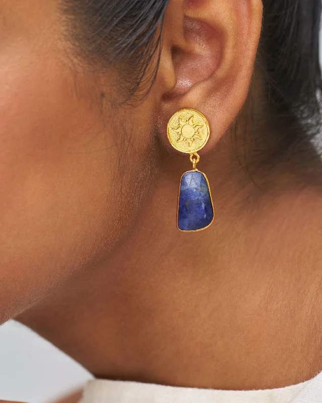 custom-made earrings for women -Sunrise Earrings - Blue