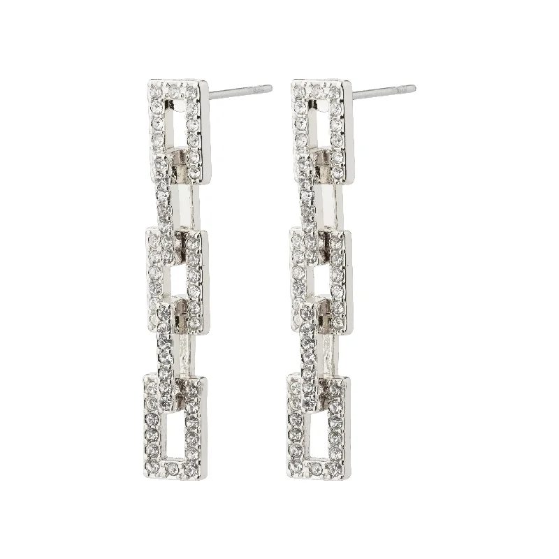 diamond stud earrings for women -COBY crystal earrings silver-plated