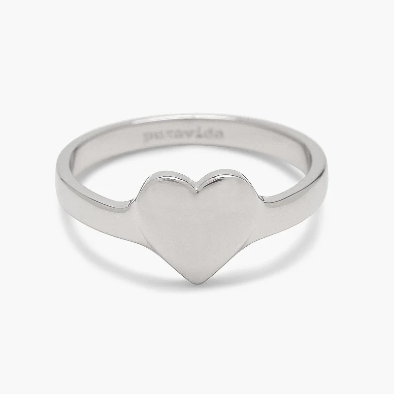 infinity wedding bands for women -Engravable One Heart Ring