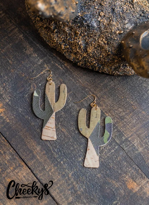 butterfly earrings for women -Lula Camo Cactus Earrings