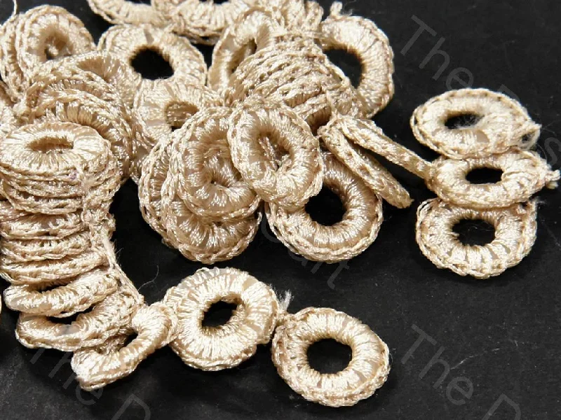 classic rings for women -Beige 1 CM Round Crochet Thread Rings