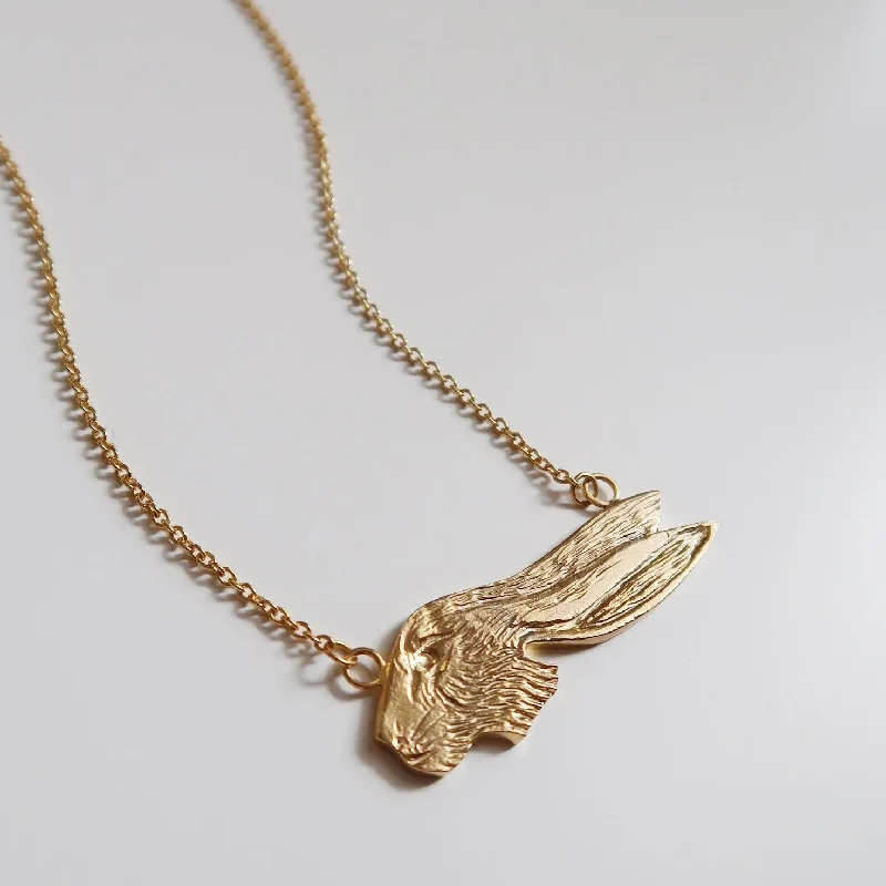 long gold necklaces for women -Rabbit Head Necklace