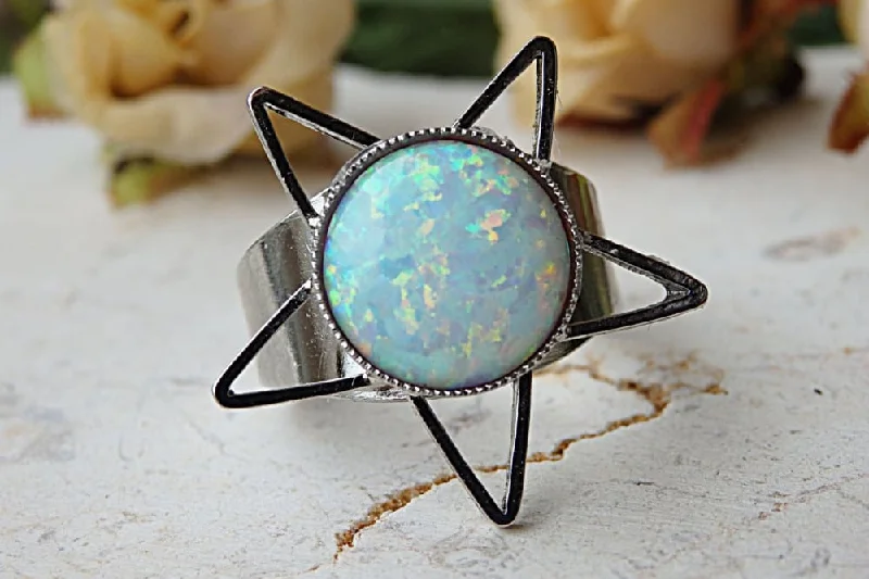 luxury rings for women -Opal ring